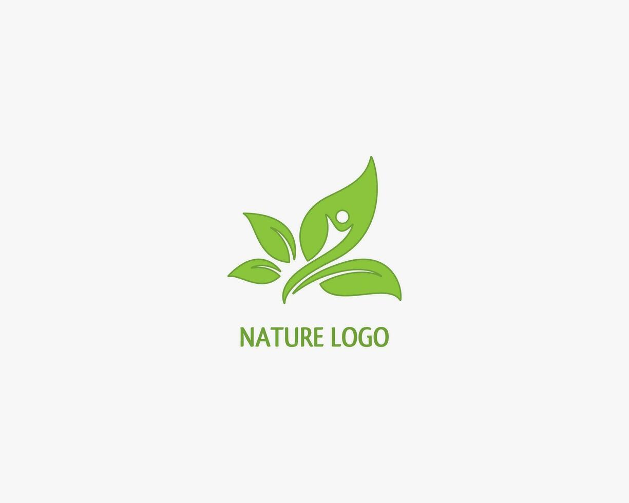 Nature logo design template health logo leave vector