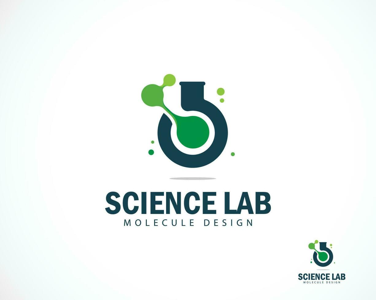 science lab logo creative molecule design concept biology vector