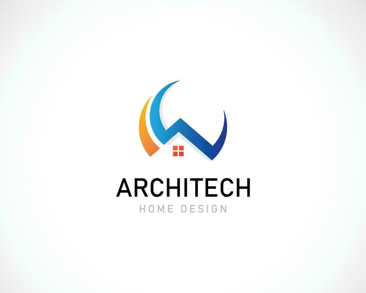architect logo creative concept circle building business vector