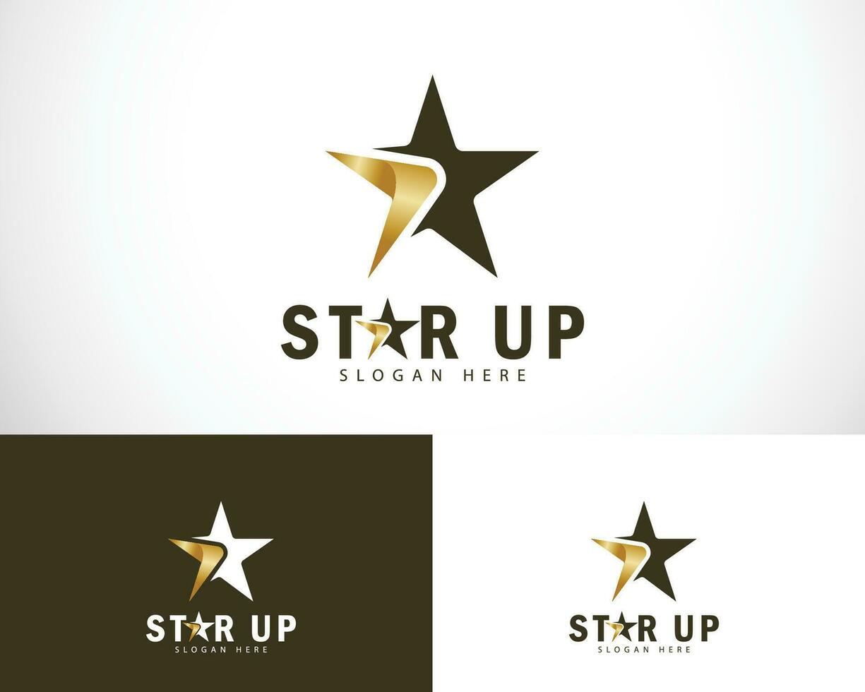 star logo creative sign symbol arrow growth success concept icon design vector