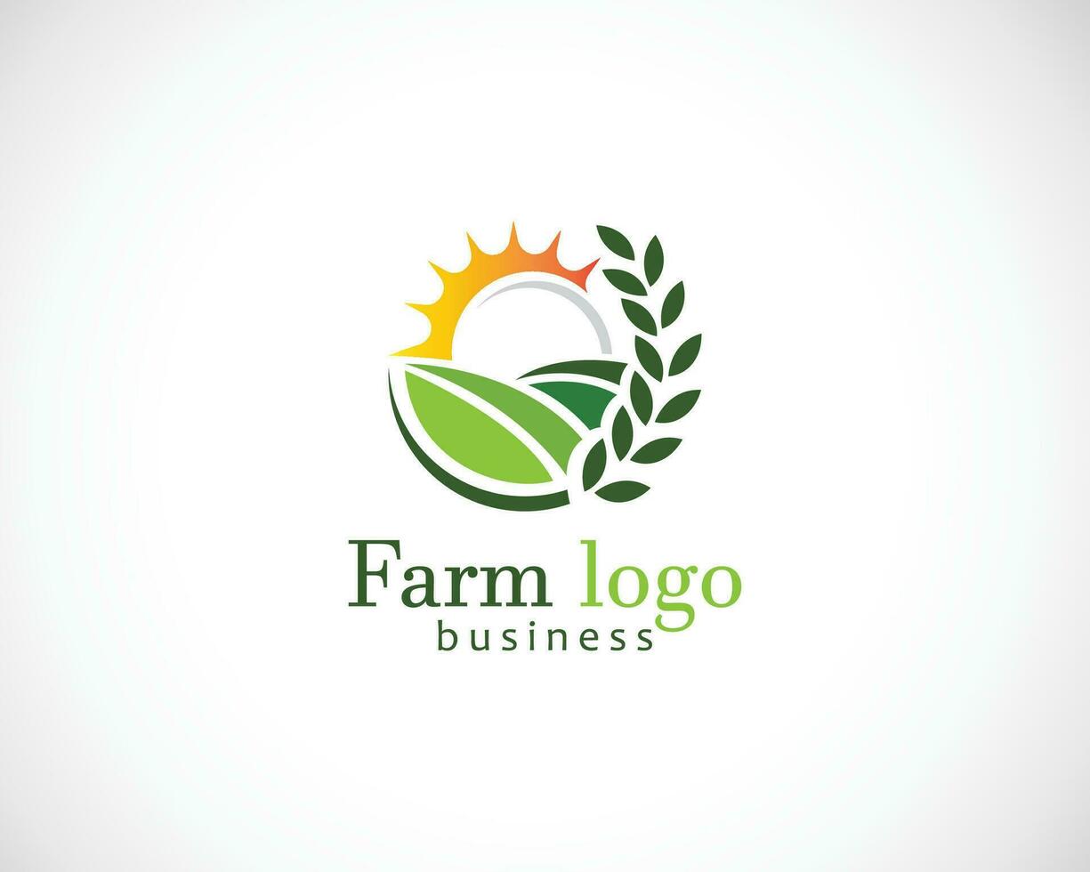 granja logo creativo agricultura naturaleza jardín ilustración vector