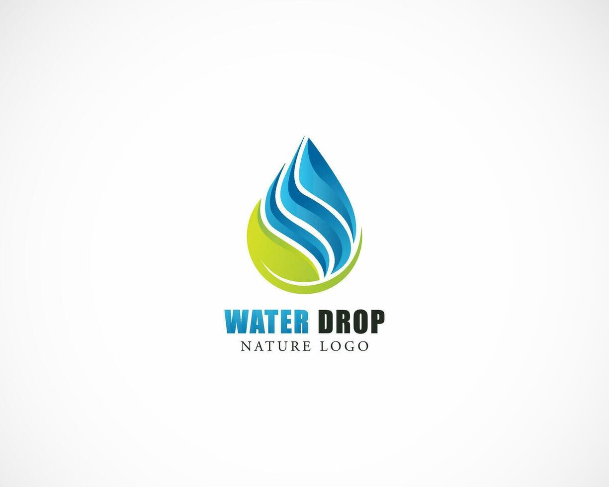 agua soltar logo creativo concepto naturaleza salir degradado vector