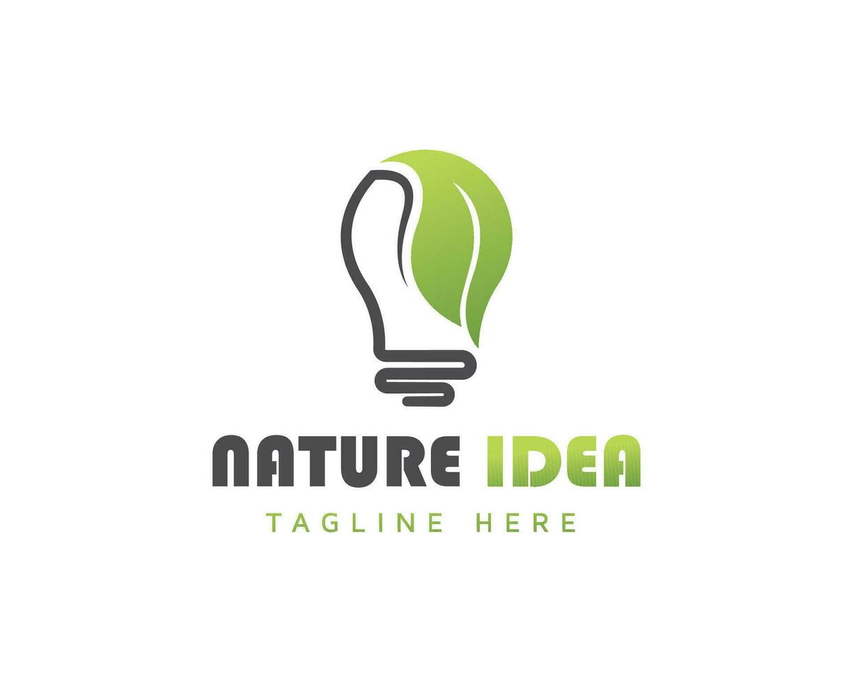 nature idea logo creative leave logo lamp logo vector