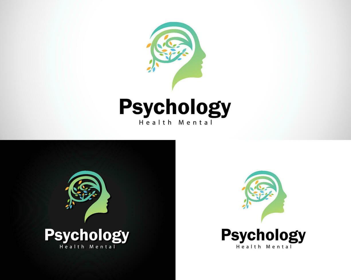psychology logo creative health mental smart idea brain design concept modern human growth education vector