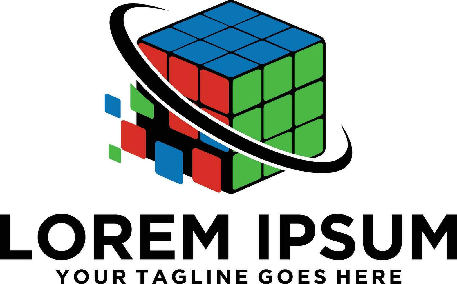 Rubiks cube Problem Solving logo vector