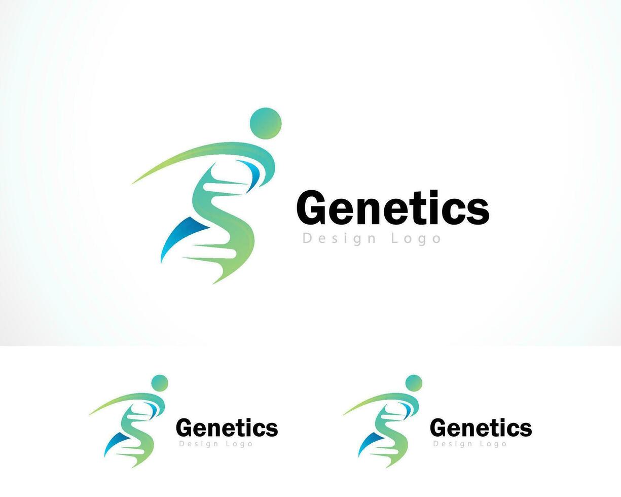 genetics logo creative DNA people health care logo vector