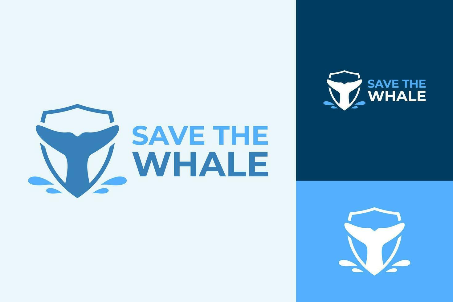 Save Whale Guardian of the Sea Logo Design vector