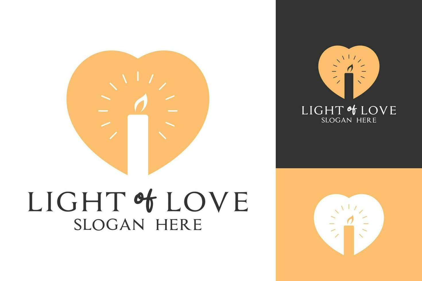 Love the Bright Light Candle Logo Design vector