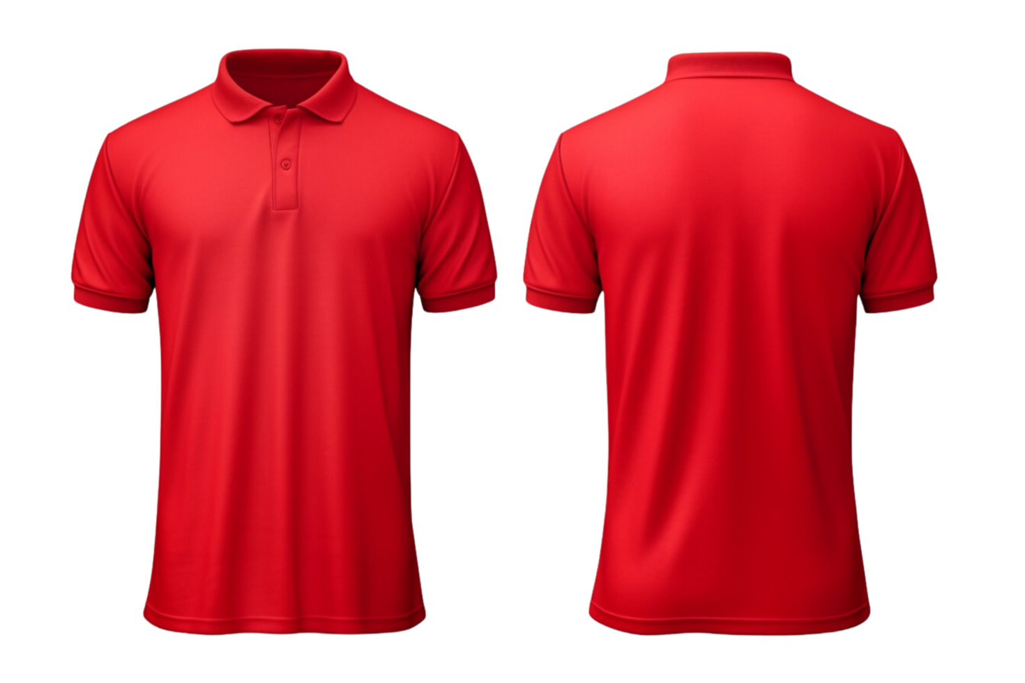 AI generated red polo shirt mockup template on a transparent background png