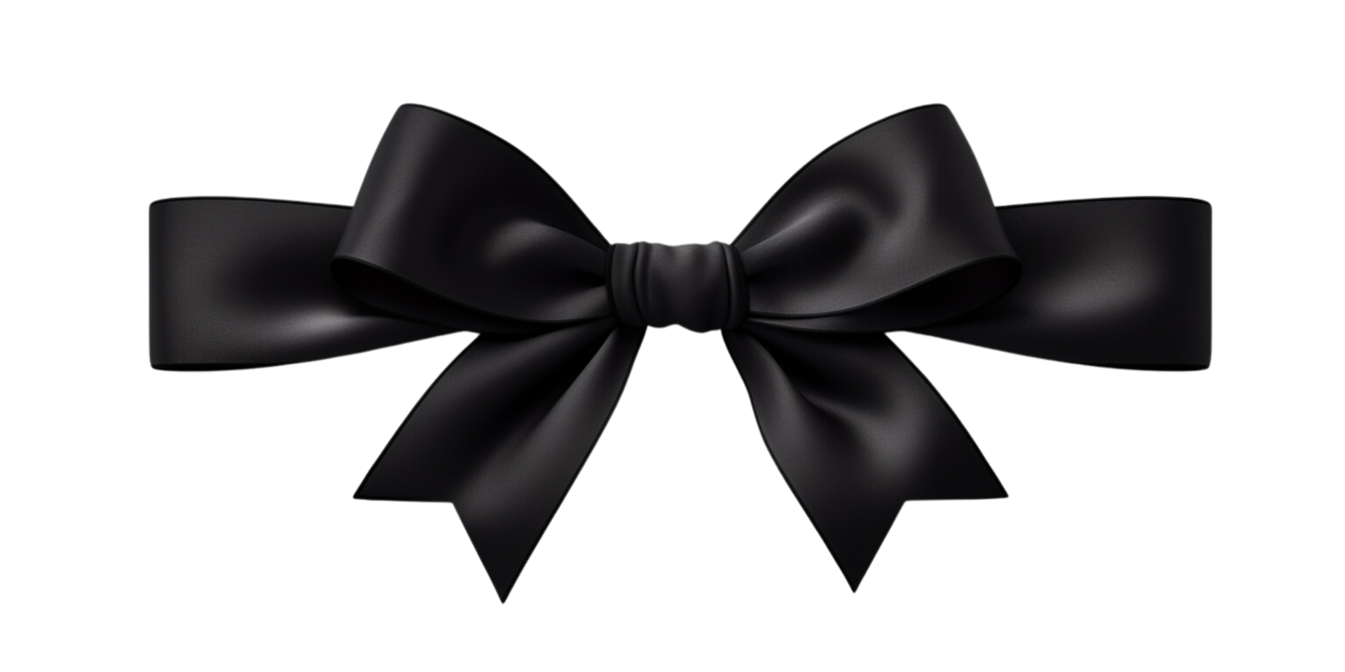 AI generated black bow on transparent background png
