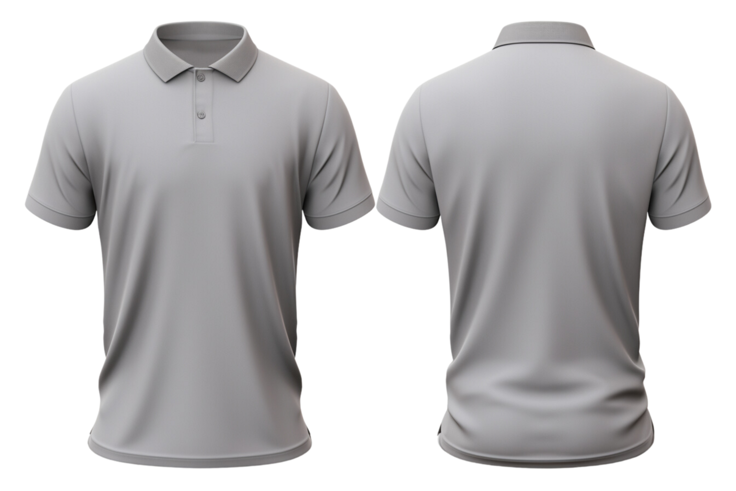 AI generated two gray polo shirts on transparent background png