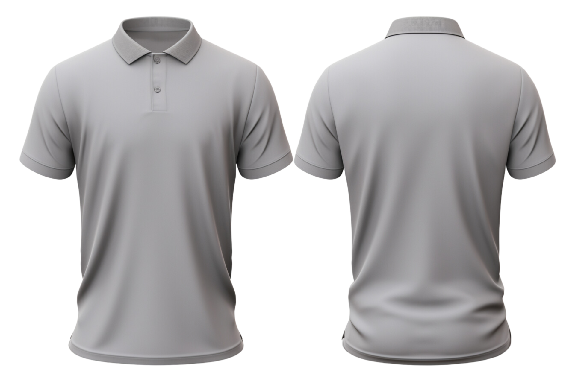 AI generated two gray polo shirts on transparent background 36030266 PNG