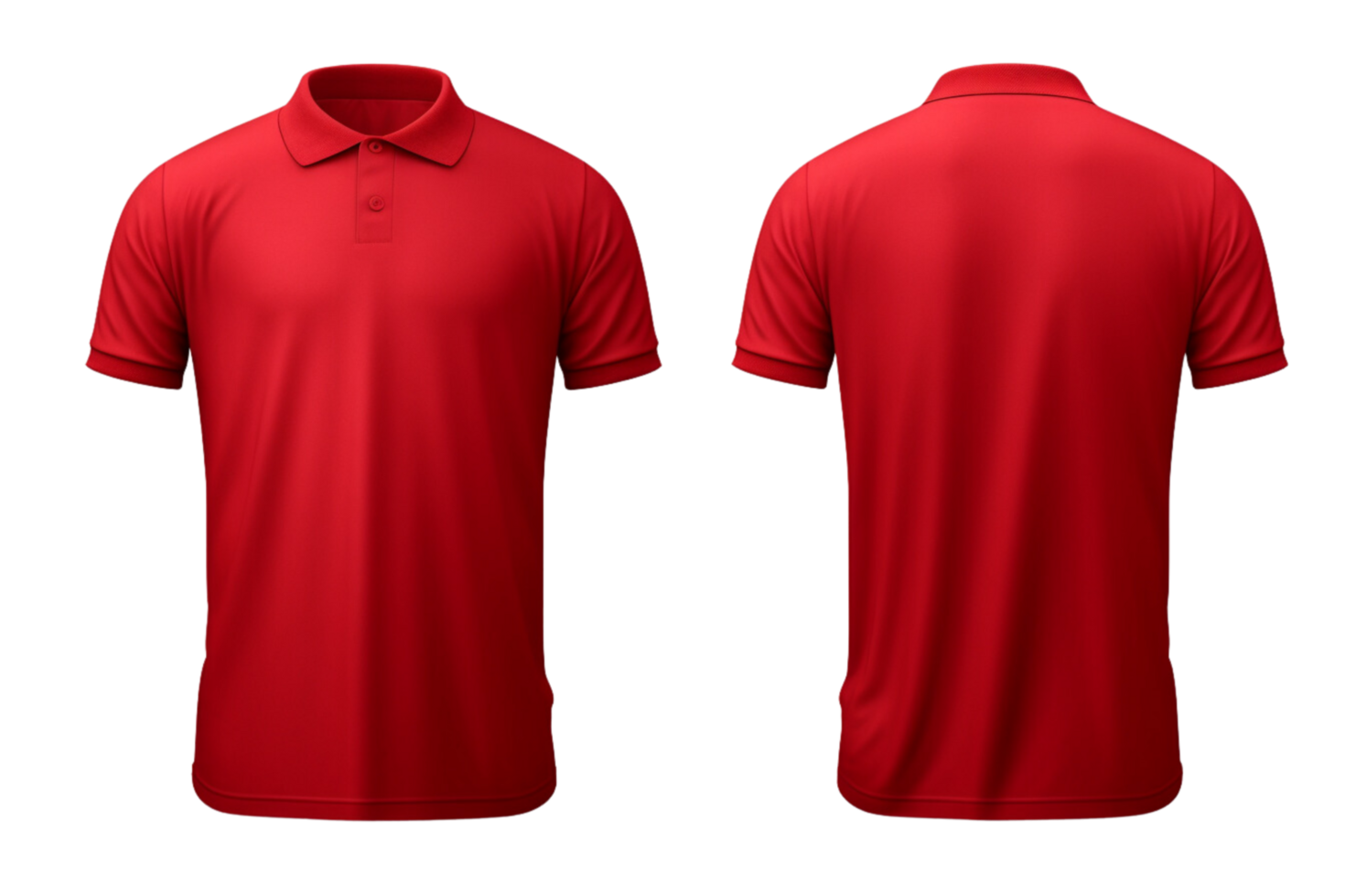 ai generado rojo polo camisa Bosquejo modelo en un transparente antecedentes png