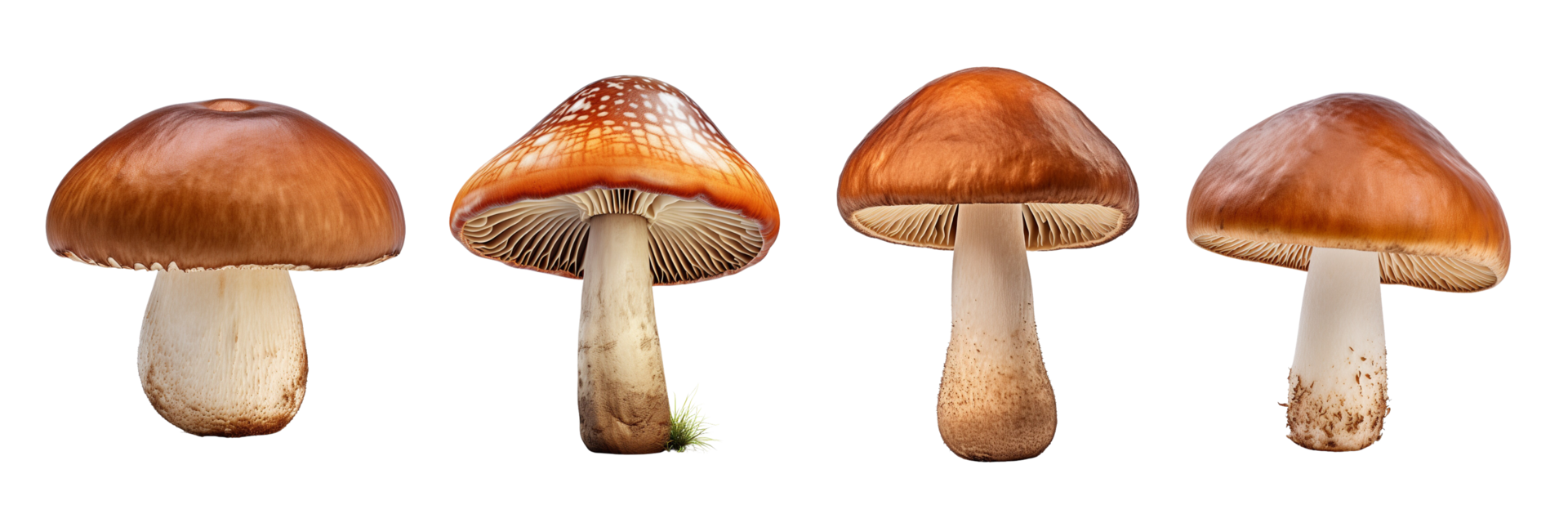 AI generated mushrooms png transparent background