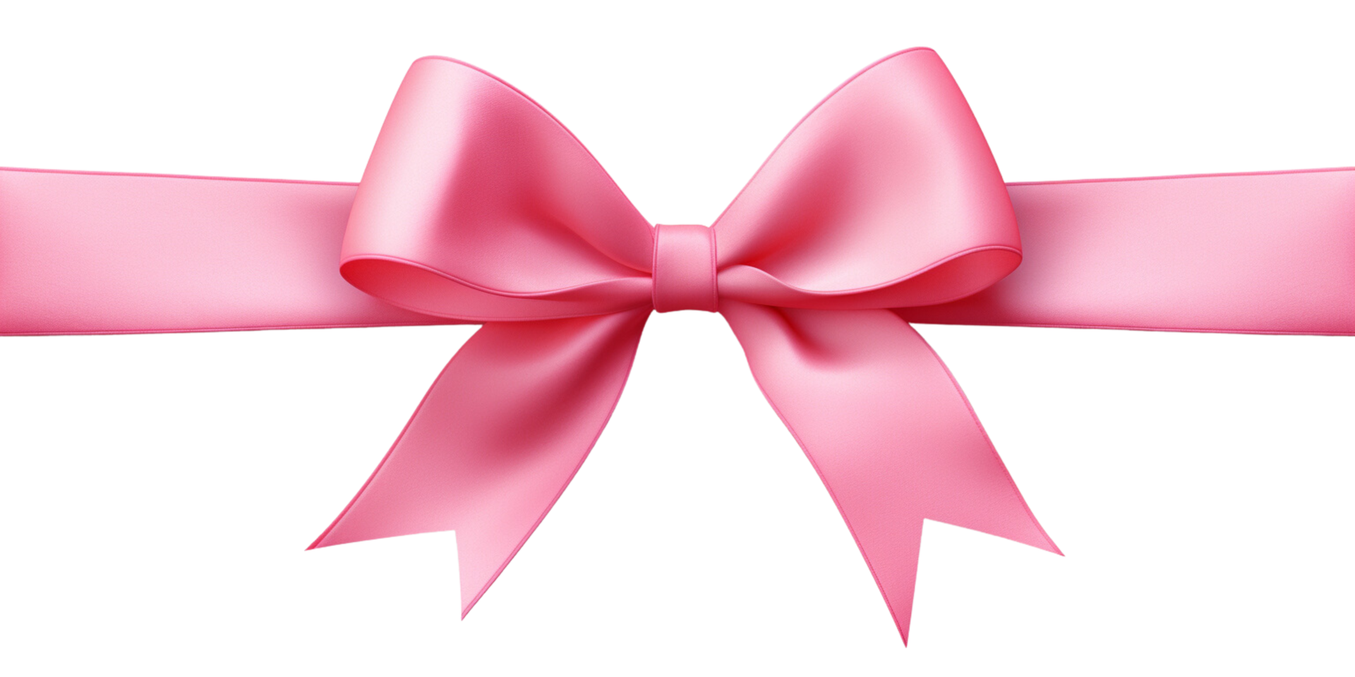 AI generated pink ribbon with bow on transparent background png
