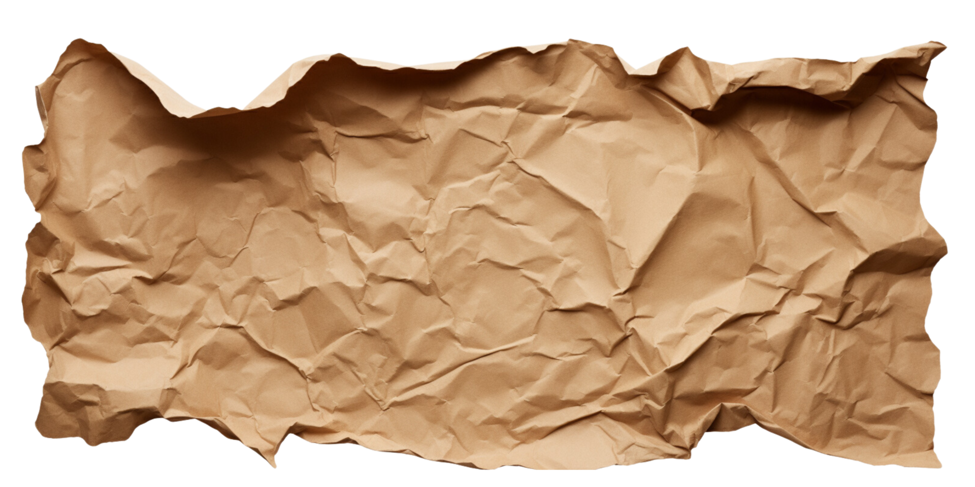 AI generated crumpled paper on a transparent background png