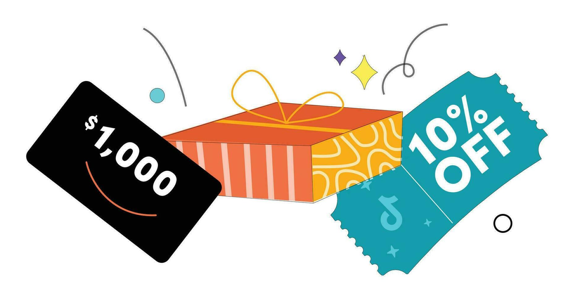 prize pool, coupons offer, shopping vector