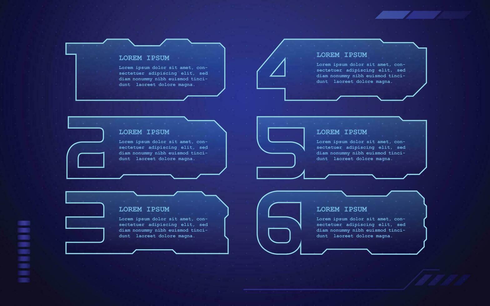 Futuristic digital interface graphic elements with numbers vector