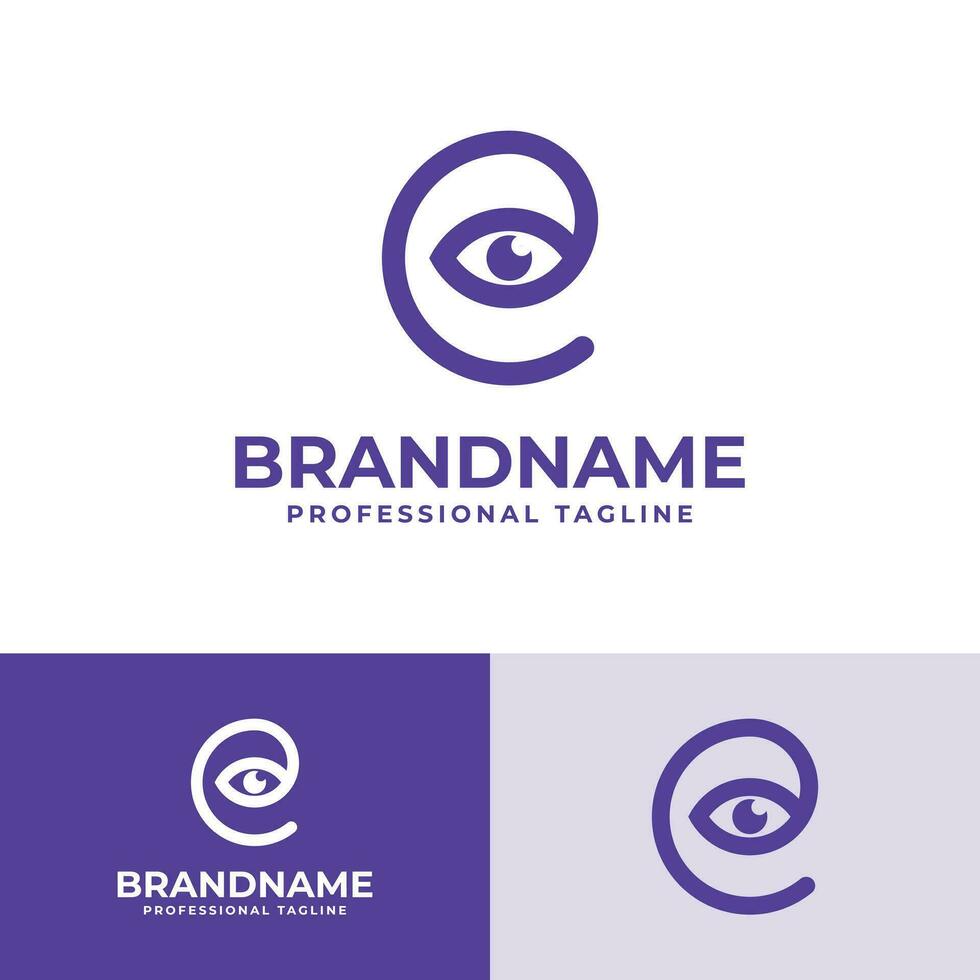 Letter E Eye Logo, suitable for business related to Eye with E initial vector