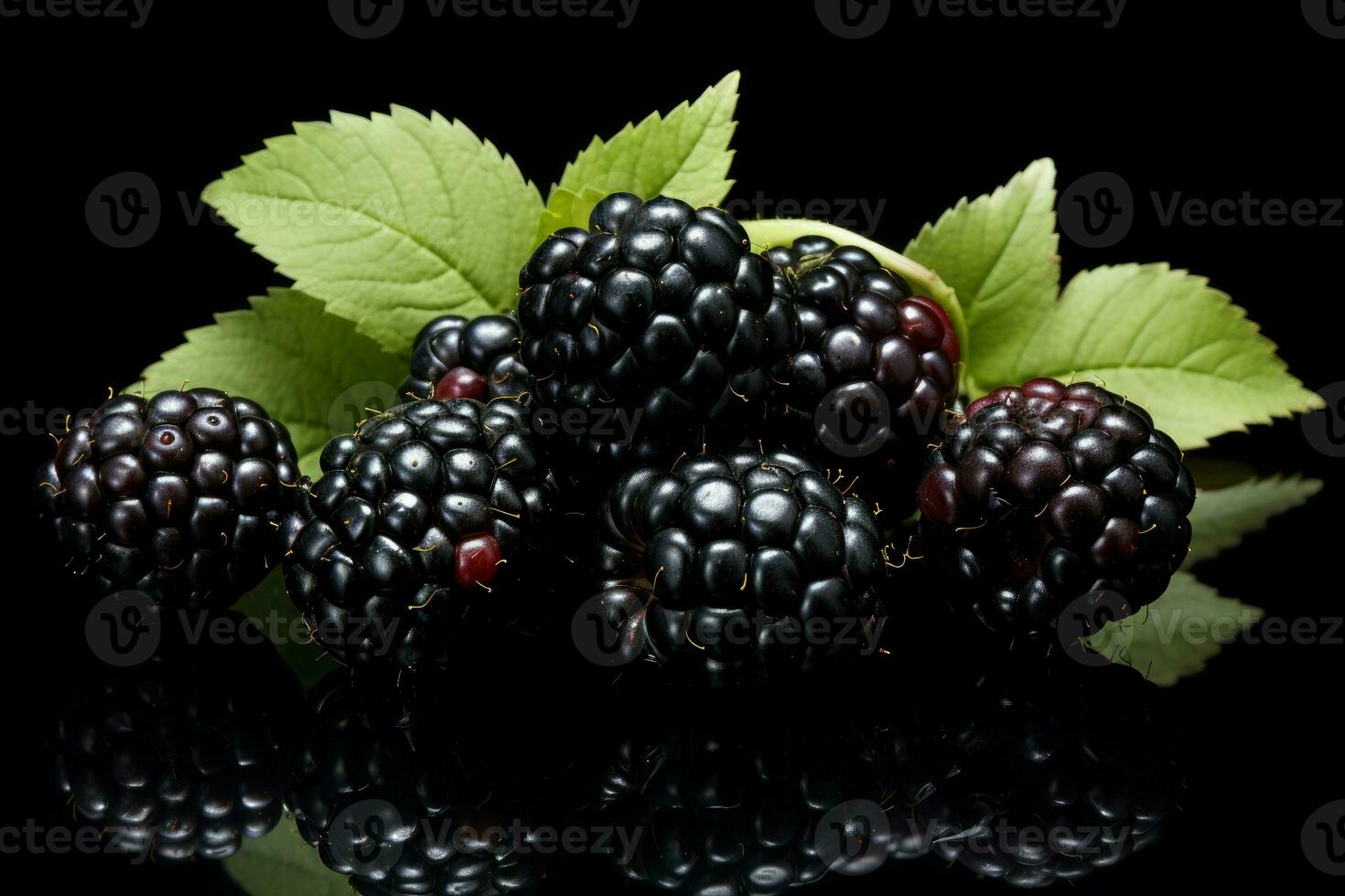 AI generated Dark-hued Loganberry black berry. Generate Ai photo