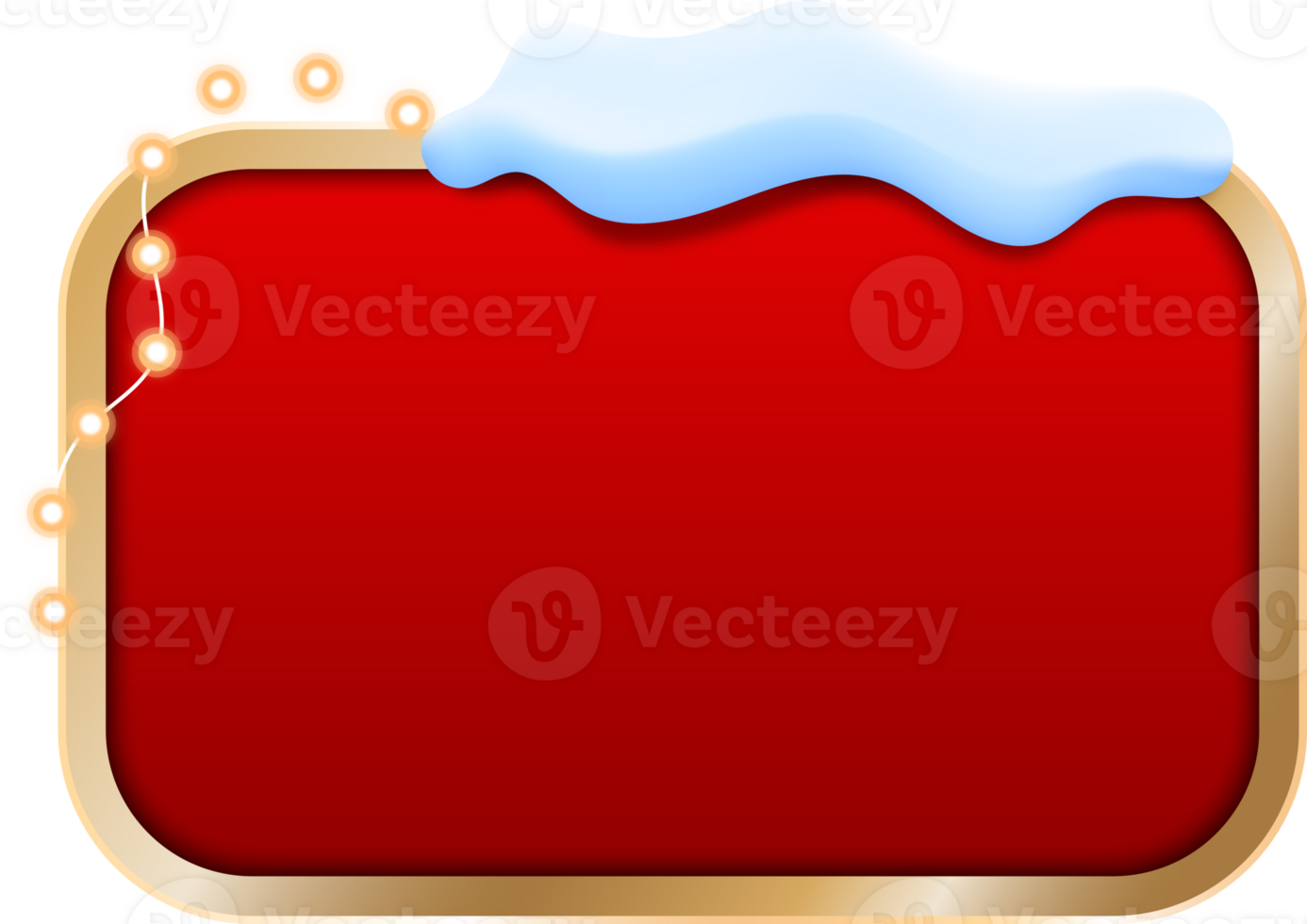 Christmas Frame With Snow And Bright Bulbs png