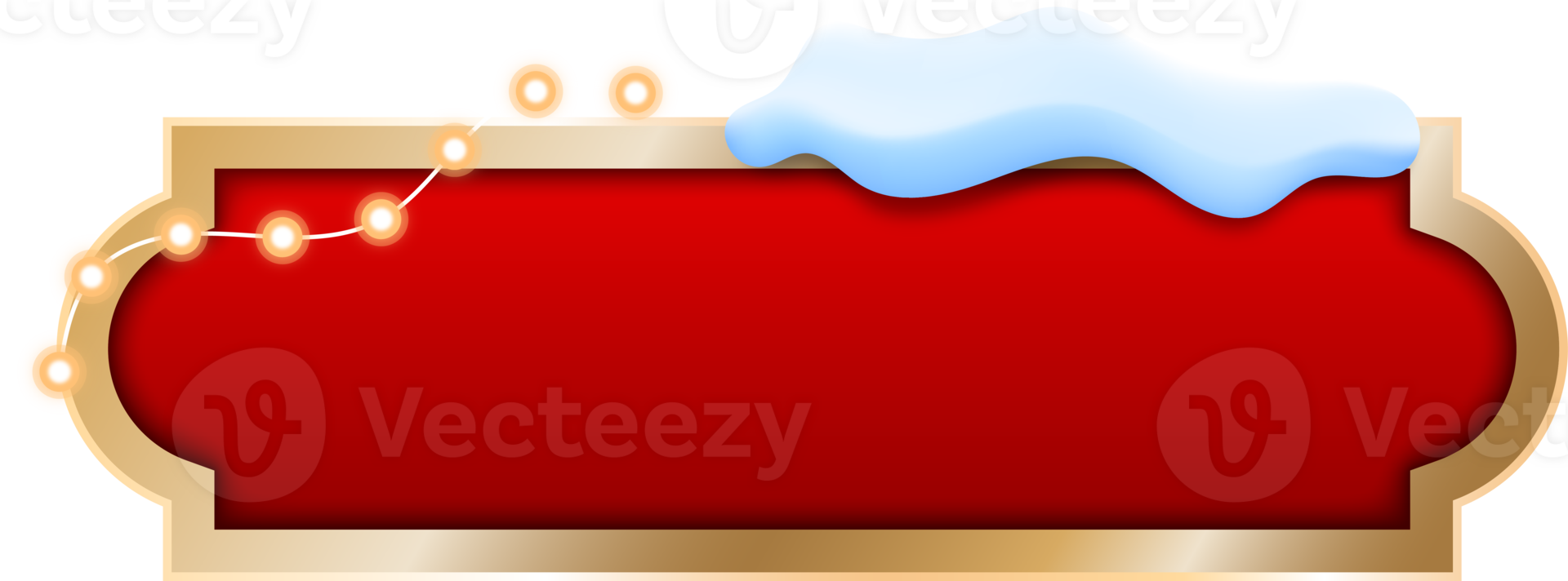 Christmas Frame With Snow And Bright Bulbs png