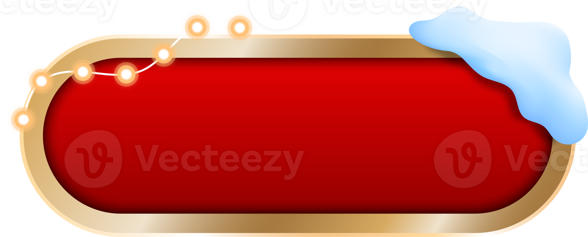 Christmas Frame With Snow And Bright Bulbs png