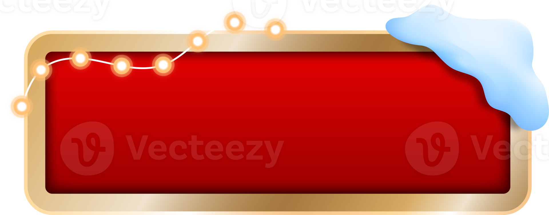 Christmas Frame With Snow And Bright Bulbs png