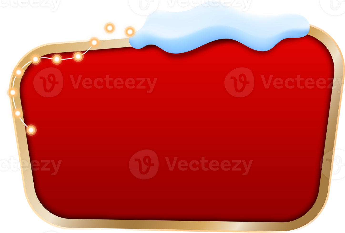 Christmas Frame With Snow And Bright Bulbs png