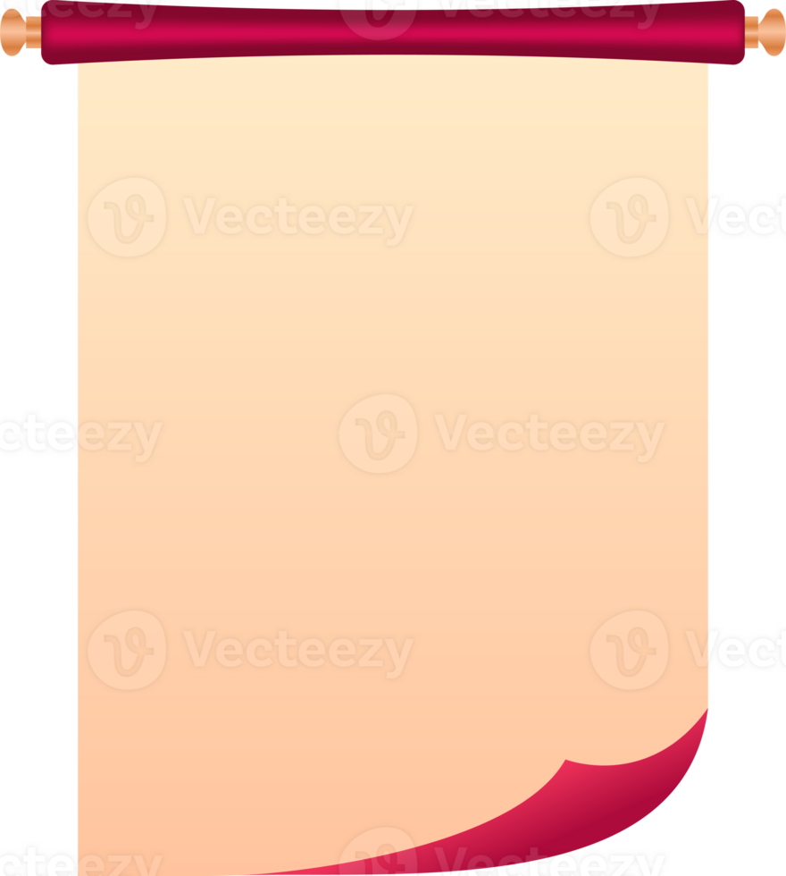 Chinese Paper Scroll Illustration png