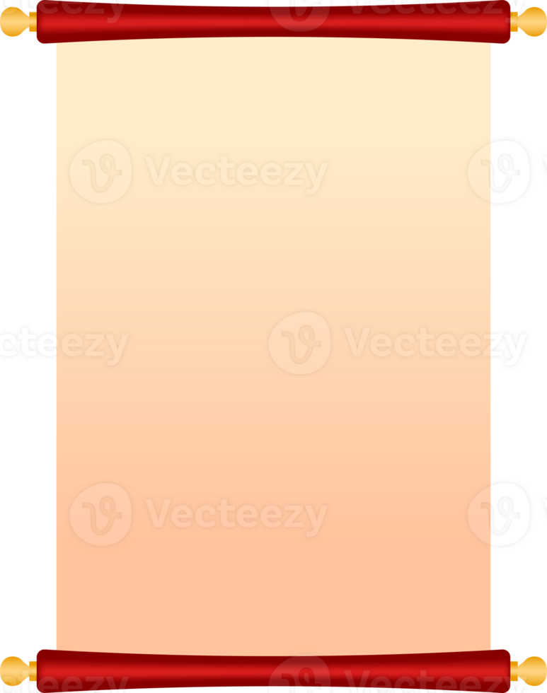 Chinese Paper Scroll Illustration png