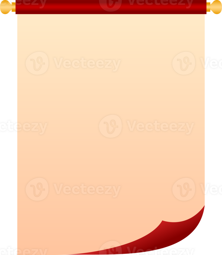Chinese Paper Scroll Illustration png