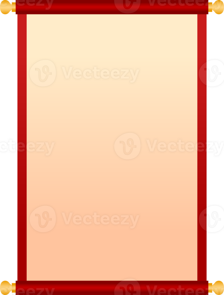 Chinese Paper Scroll Illustration png