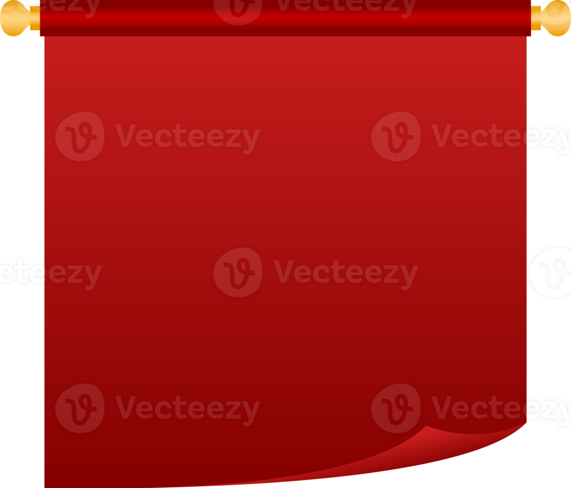 Chinese Paper Scroll Illustration png