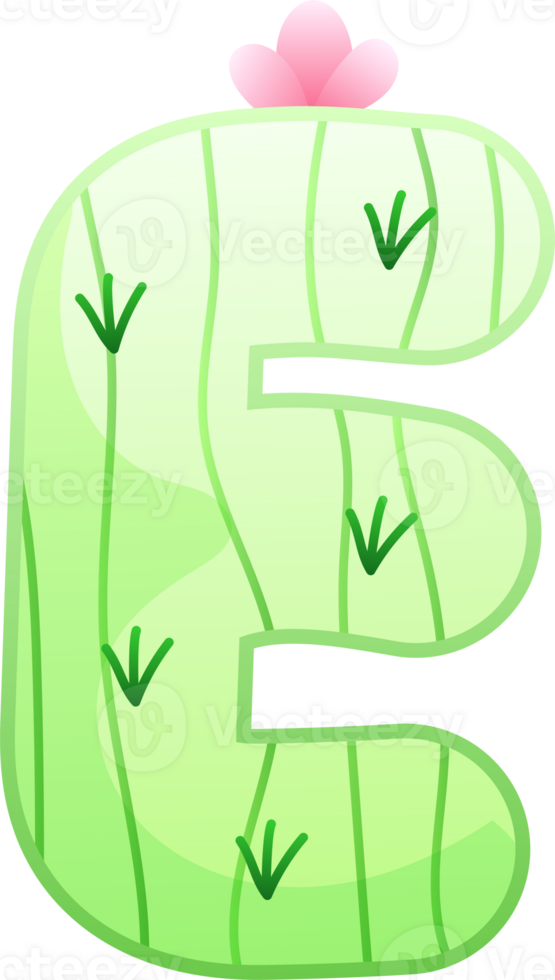 Cactus Alphabet Letter E png