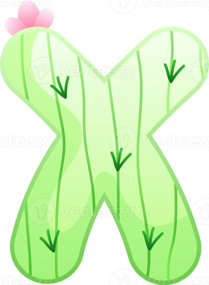 Cactus Alphabet Letter X png