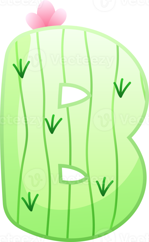Cactus Alphabet Letter B png
