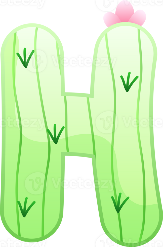 Cactus Alphabet Letter H png