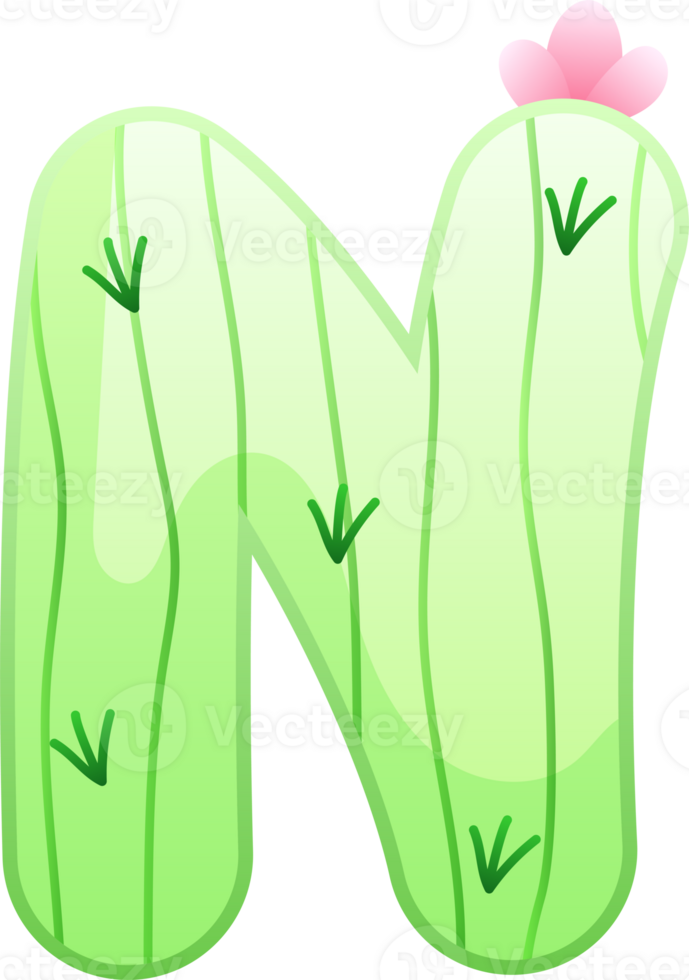 Cactus Alphabet Letter N png