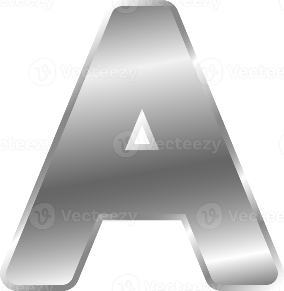 Silver Alphabet Letter A png
