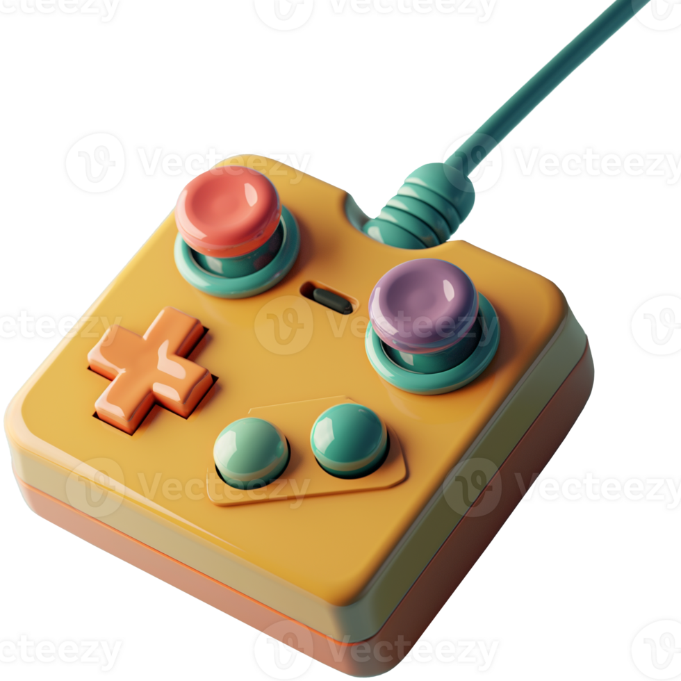 AI generated Retro joystick, 3d design. Suitable for video games and design elements png