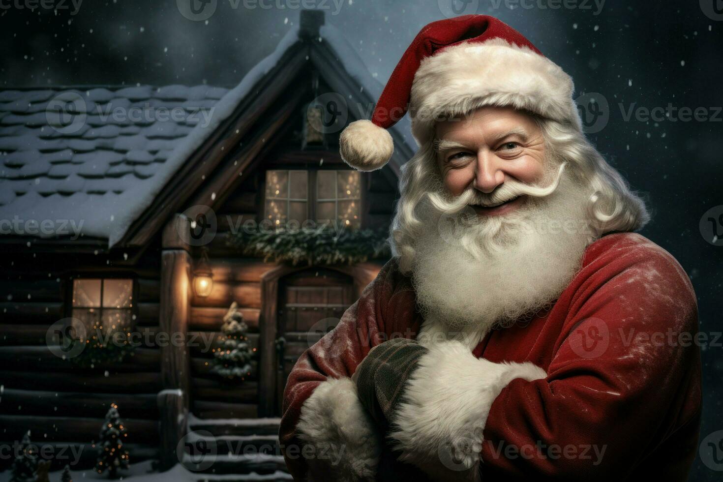 AI generated Person santa claus house. Generate Ai photo