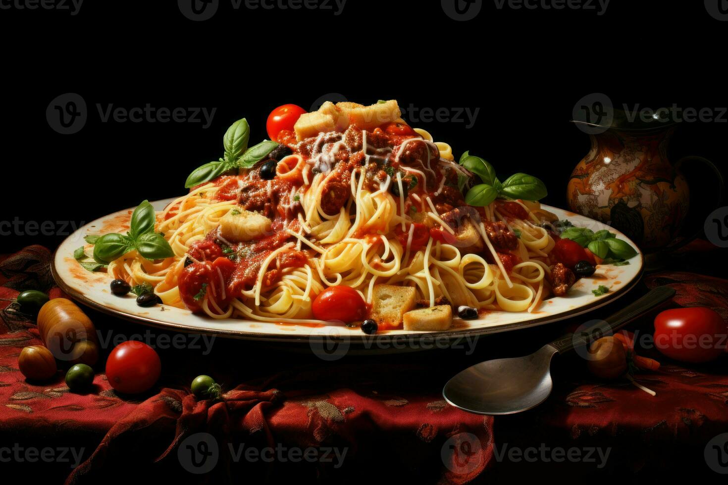 ai generado tradicional Fresco italiano comida pasta. generar ai foto