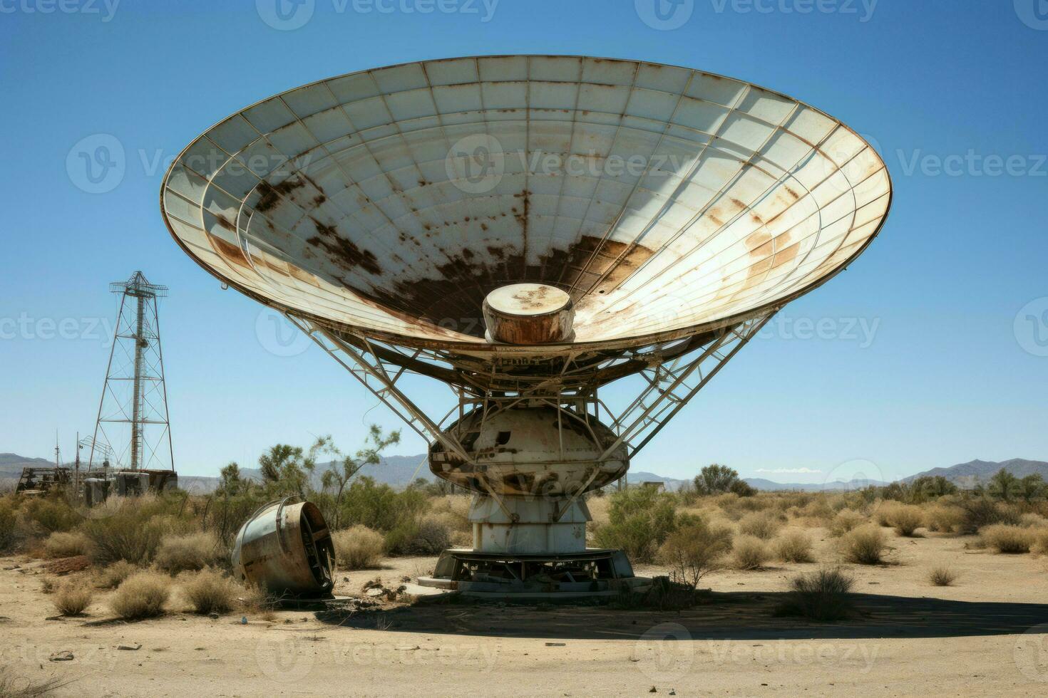 AI generated Sturdy Large dish antenna. Generate Ai photo