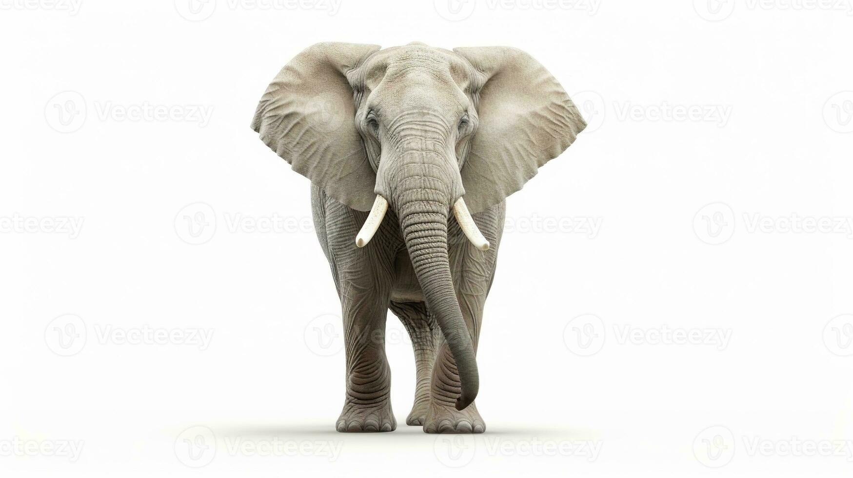 AI generated Elephant on White Background. Animal, Mammal, Wildlife, Safari photo