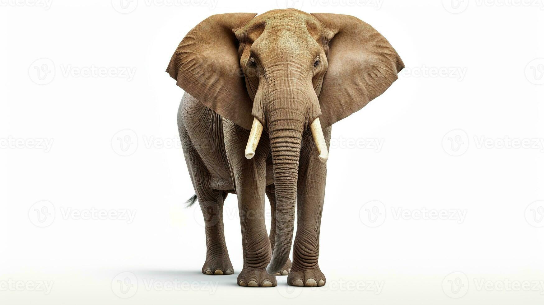 AI generated Elephant on White Background. Animal, Mammal, Wildlife, Safari photo