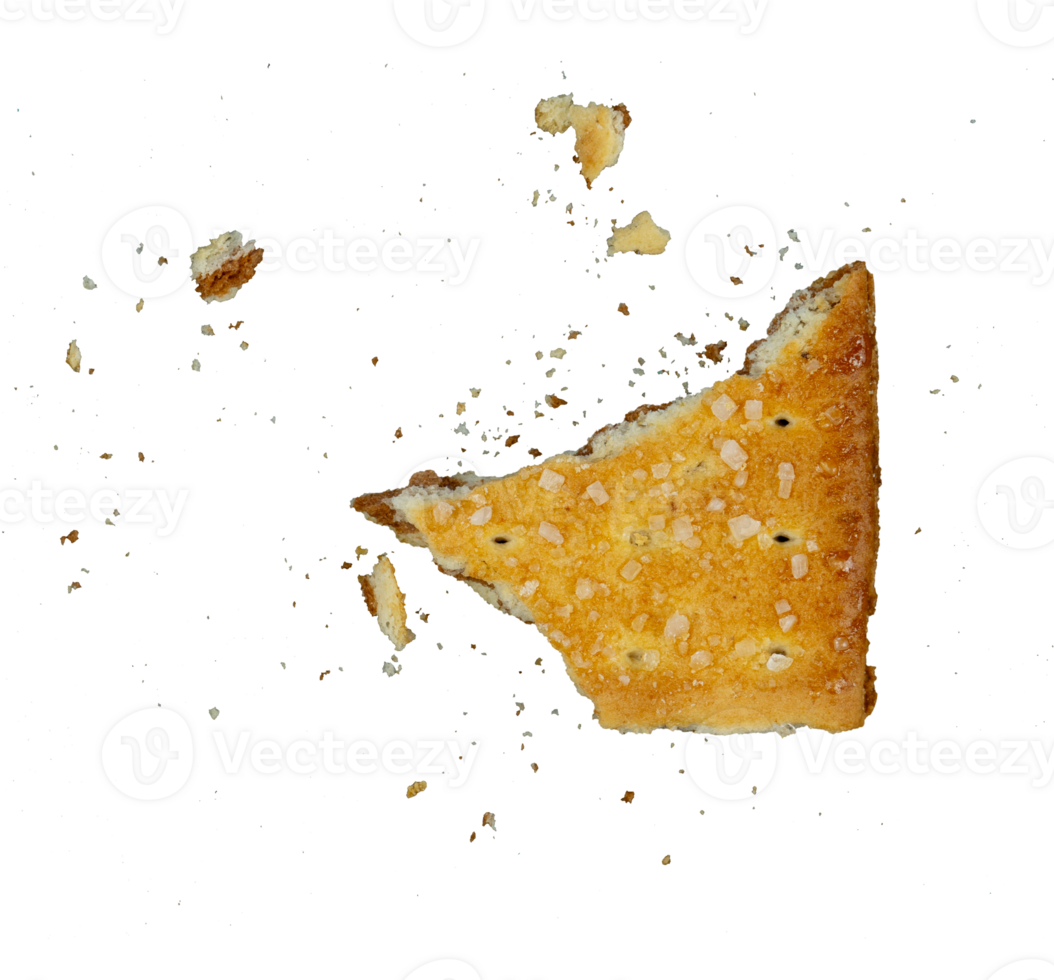 Sweet cracker with crumbs particle png