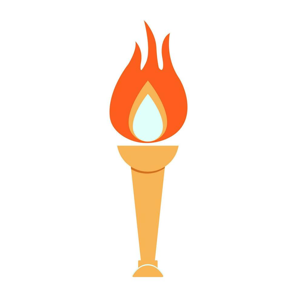 antorcha vector ilustración, icono diseño, aislado en blanco fondo, olímpico fuego