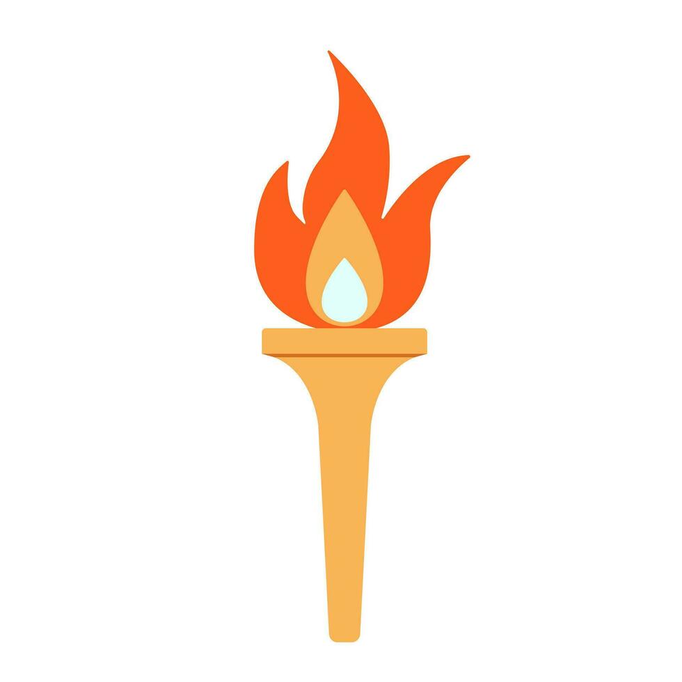 antorcha vector ilustración, icono diseño, aislado en blanco fondo, olímpico fuego