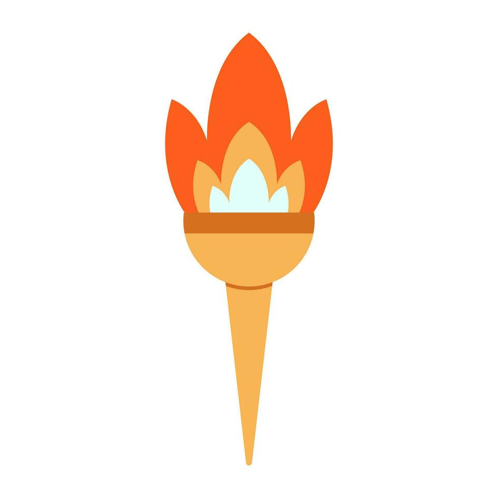 Torch vector illustration, icon design, isolated on white background, olympic flame